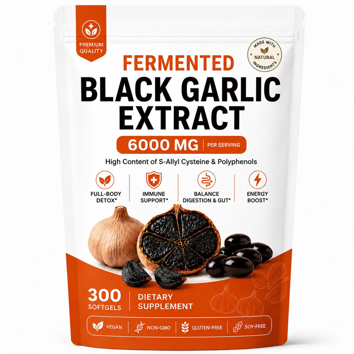 Black Garlic Extract Capsules, 300 Softgels P8144