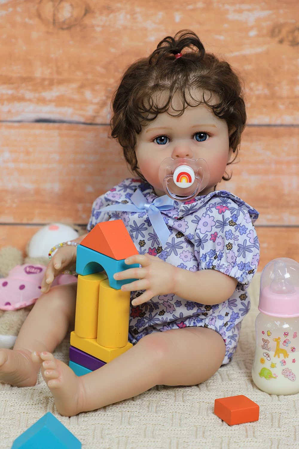 20 Inch Silicone Reborn Baby Doll with Curly Hair H3852