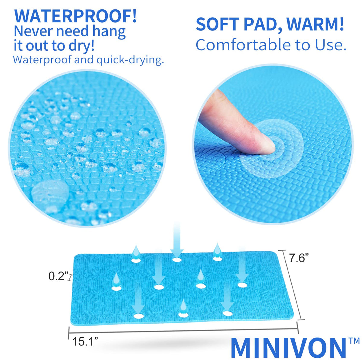 3 PCS Anti-Skid Shower Chair Mats with Adhesive Backing X346