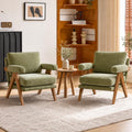 Olive Green Mid-Century Wood Accent Chair Set of 2 T29322