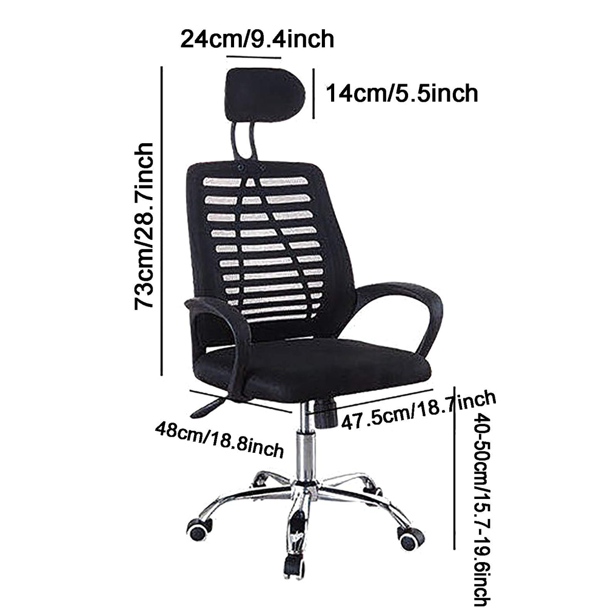 Ergonomic High Back Mesh Office Chair with Headrest Lumbar Support M76313