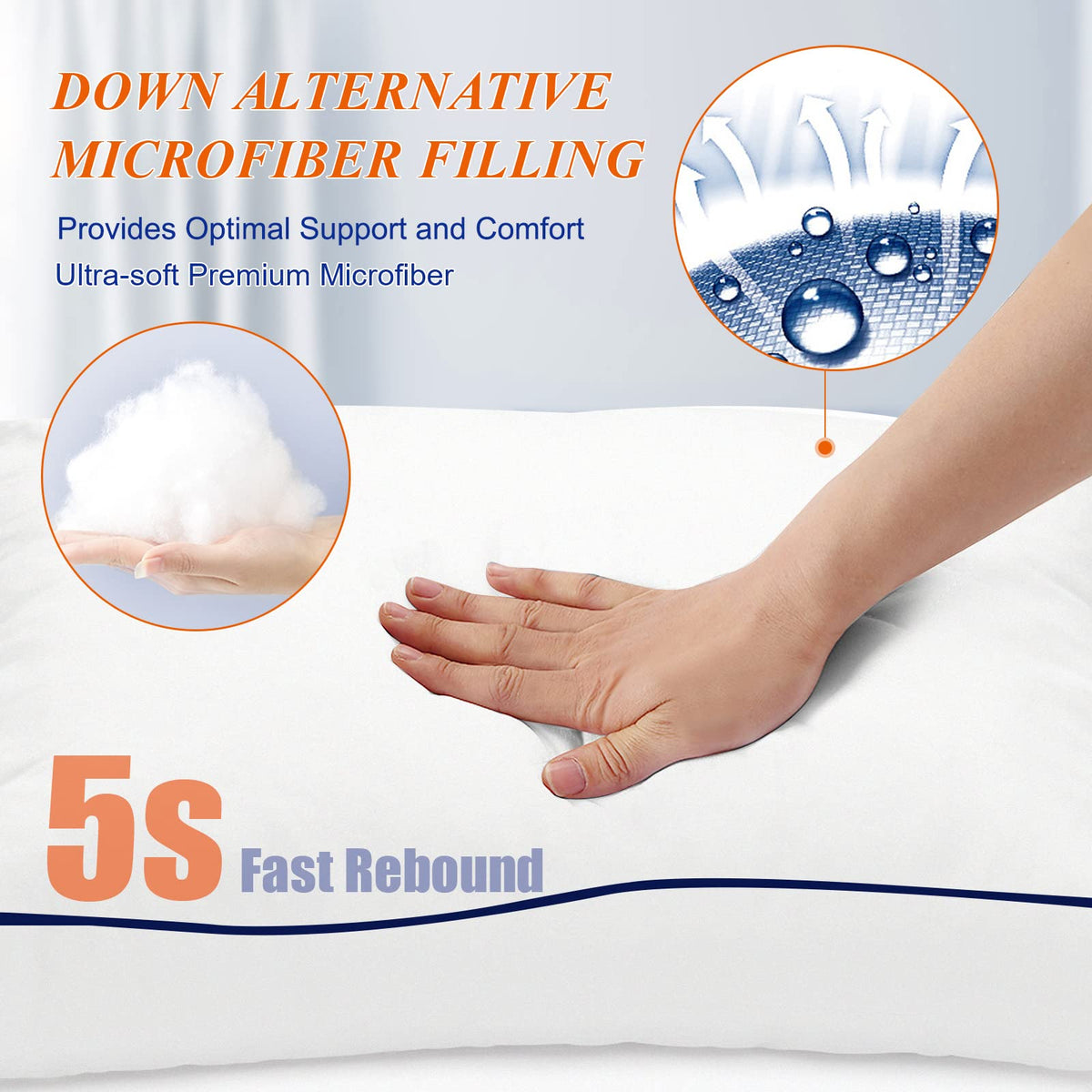 King Size Set of 2 Cooling Bed Pillows N864