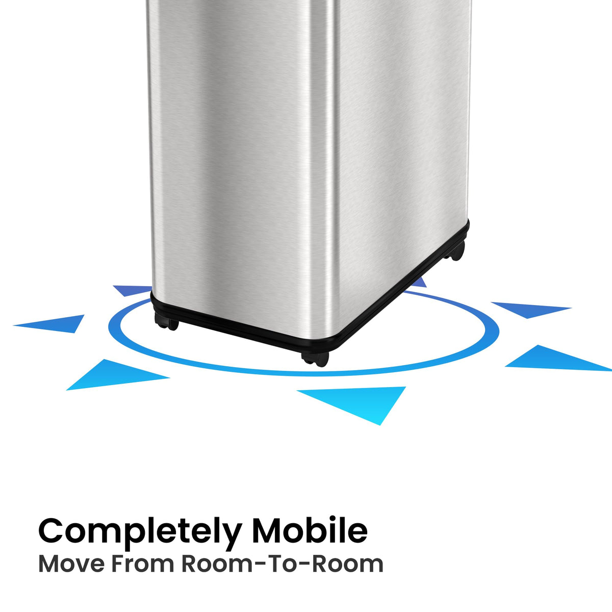13 Gallon Sensor Kitchen Trash Can with Lid & Wheels X878