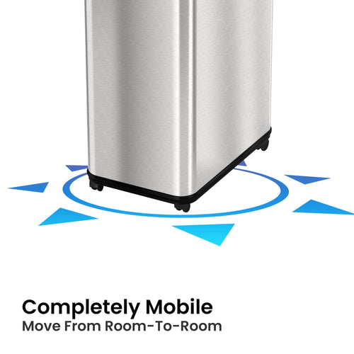 13 Gallon Sensor Kitchen Trash Can with Lid & Wheels X878
