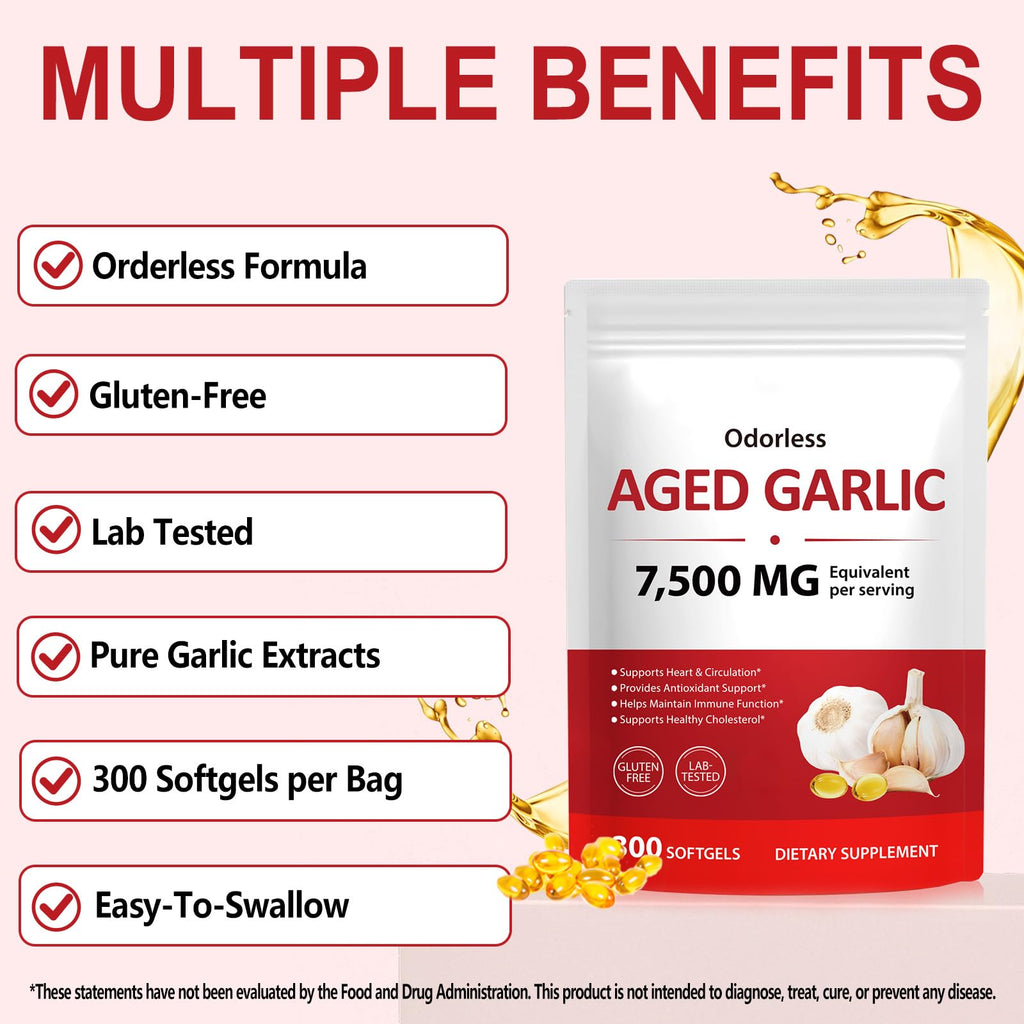 Odorless Garlic Supplement 300 Softgels U512