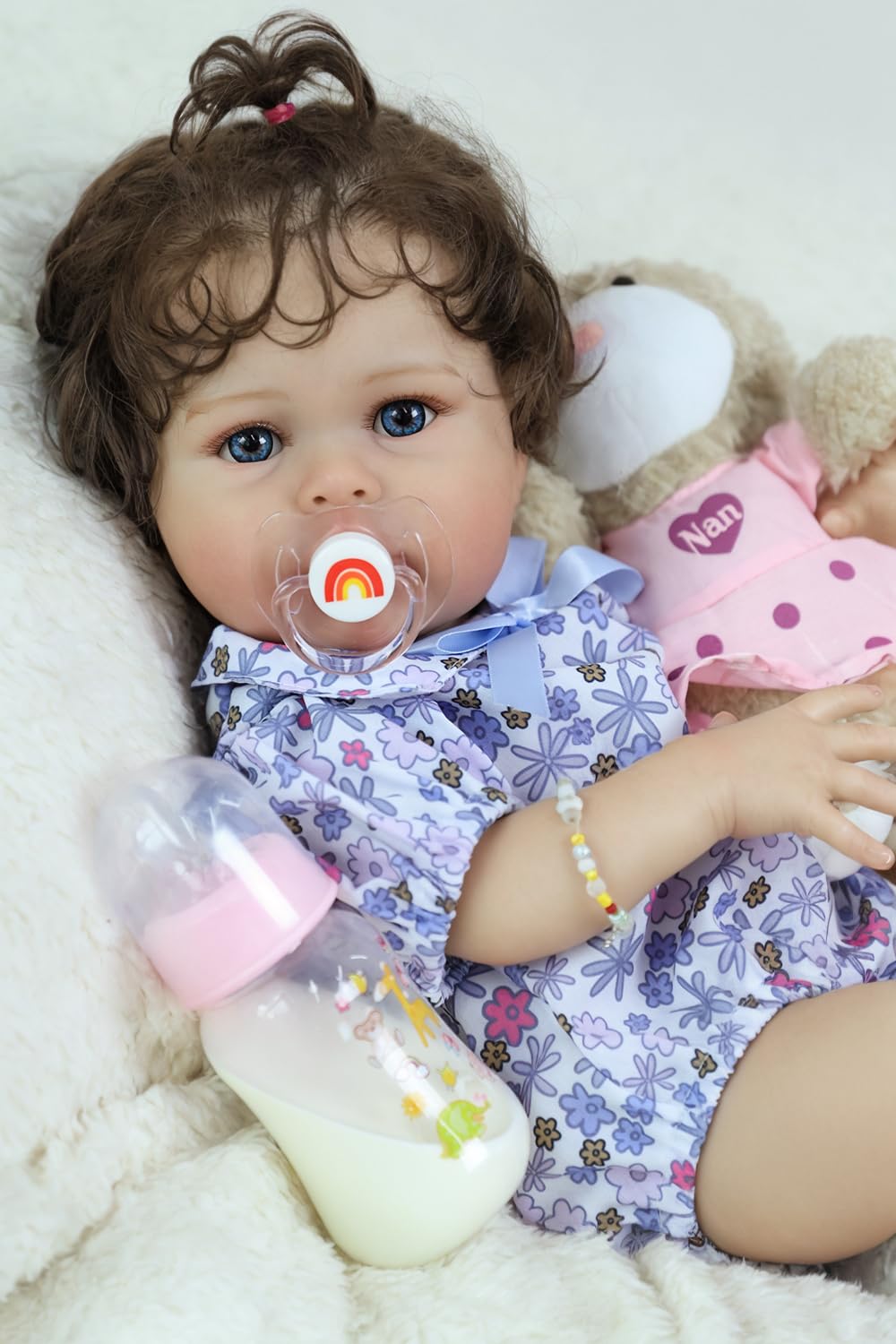20 Inch Silicone Reborn Baby Doll with Curly Hair H3852