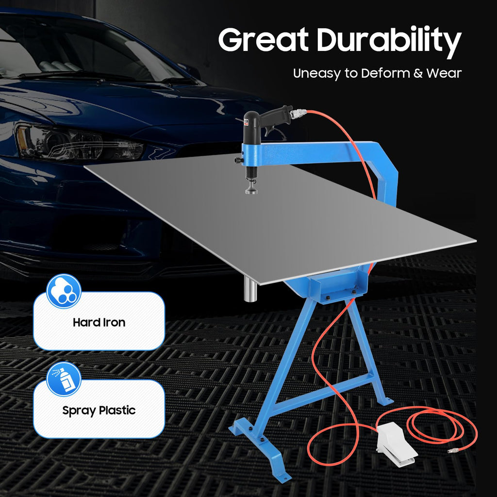 4" Pneumatic Planishing Hammer, 875-1350 RPM Metal Shrinker Stretcher with Cast-Iron Stand, Foot Pedal H914281