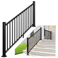 1 Pack 36 in x 6 ft Black Aluminum Stair Railing Kit B969485