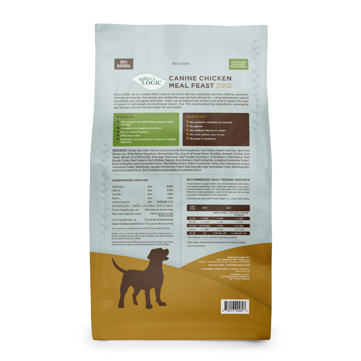 Dry Dog Food Chicken Meal Kibble 4.4 lb A4607