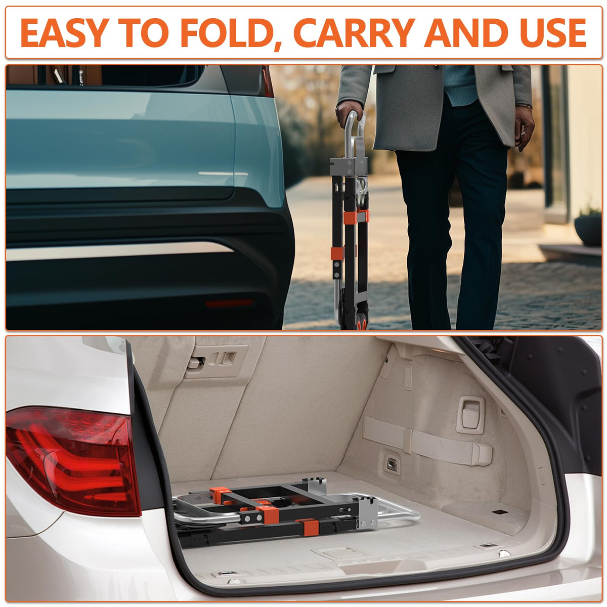 3-in-1 Folding Hand Truck, 500 lb Heavy Duty Steel Dolly N569753
