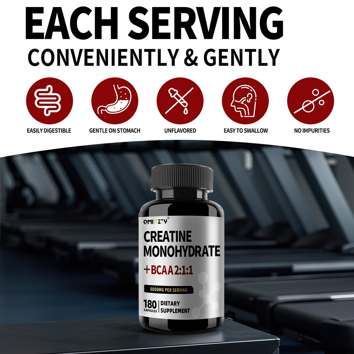 Micronized Creatine Monohydrate 6000MG 180 Vegan Capsules Z293