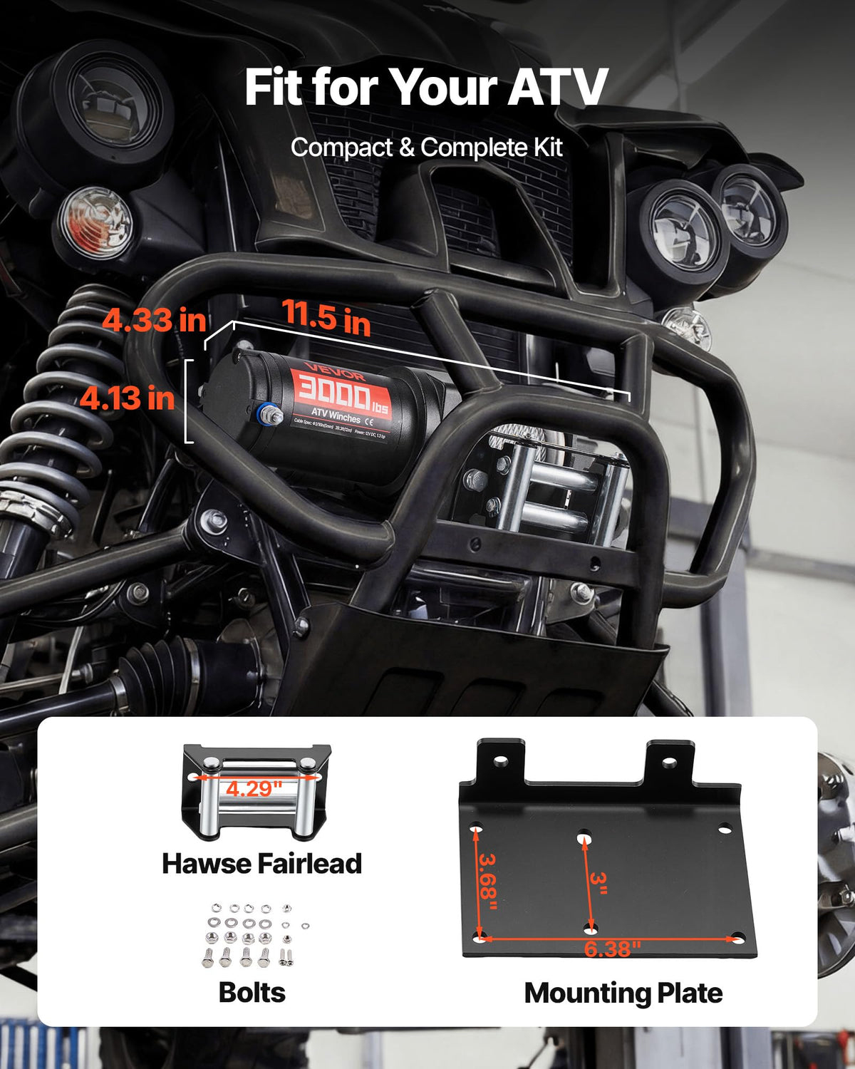 12V DC Electric Winch with Steel Wire Rope and Wired Remote Control Q800