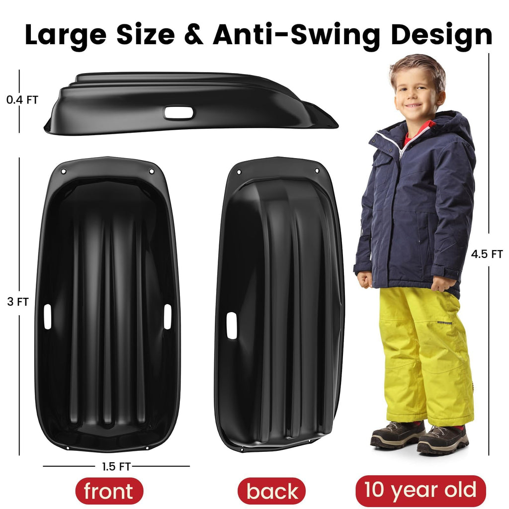 Cold-Resistant Plastic Toboggan Sled with Pull Rope D508