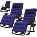 Zero Gravity Reclining Camping Chair Set of 2 with Cushion L2233