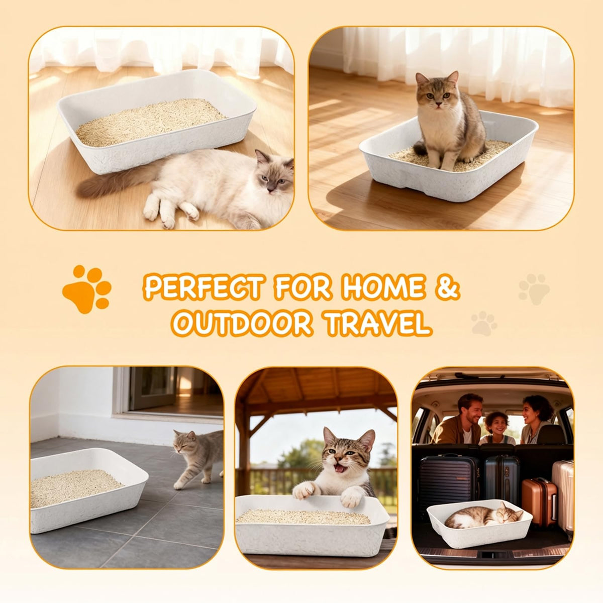 Disposable Cat Litter Boxes White Large 6-Pack U81045