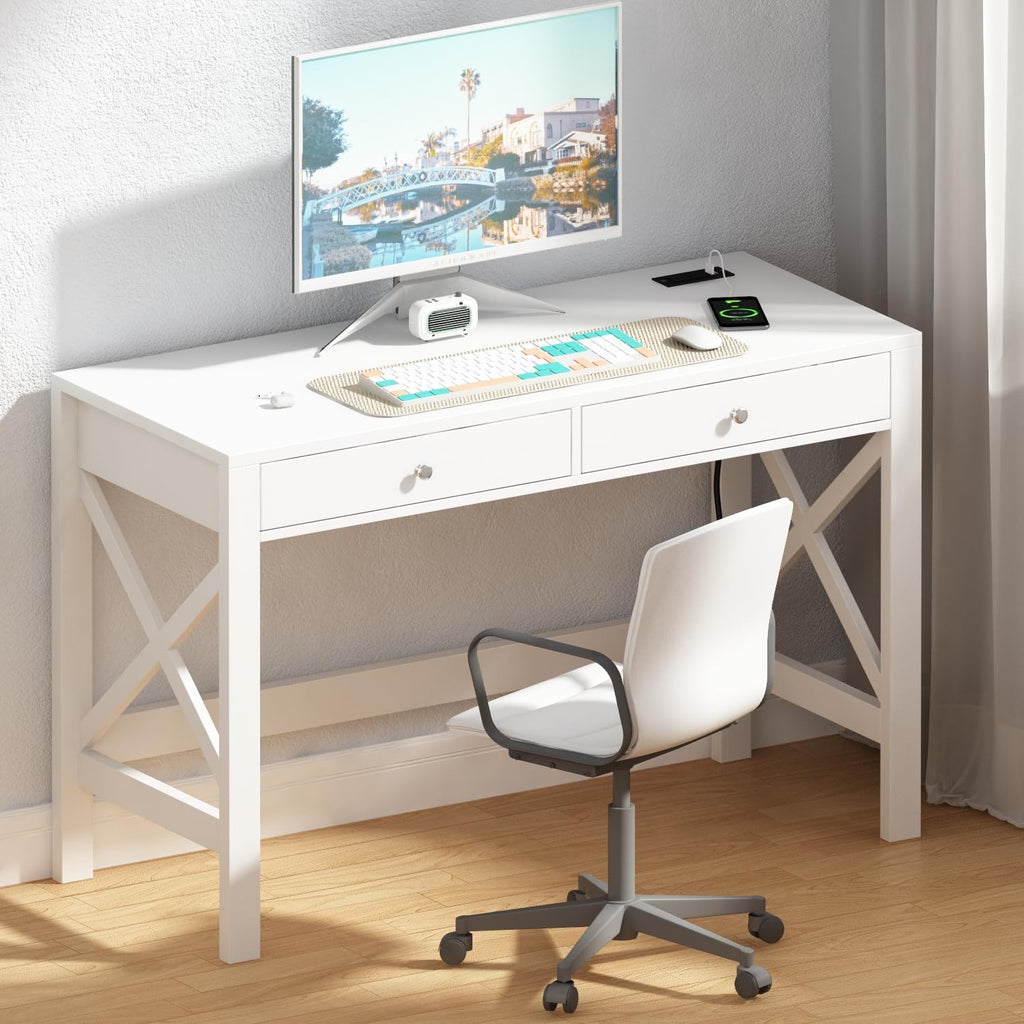 39.4 Inches Computer Desk with 2 Drawers I598