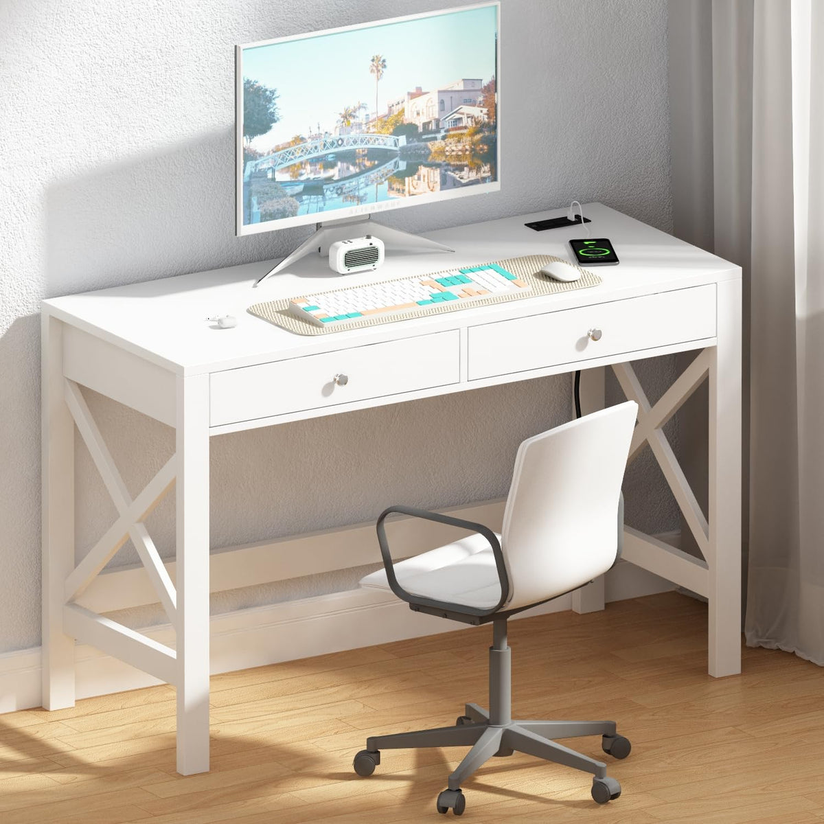 39.4 Inches Computer Desk with 2 Drawers I598
