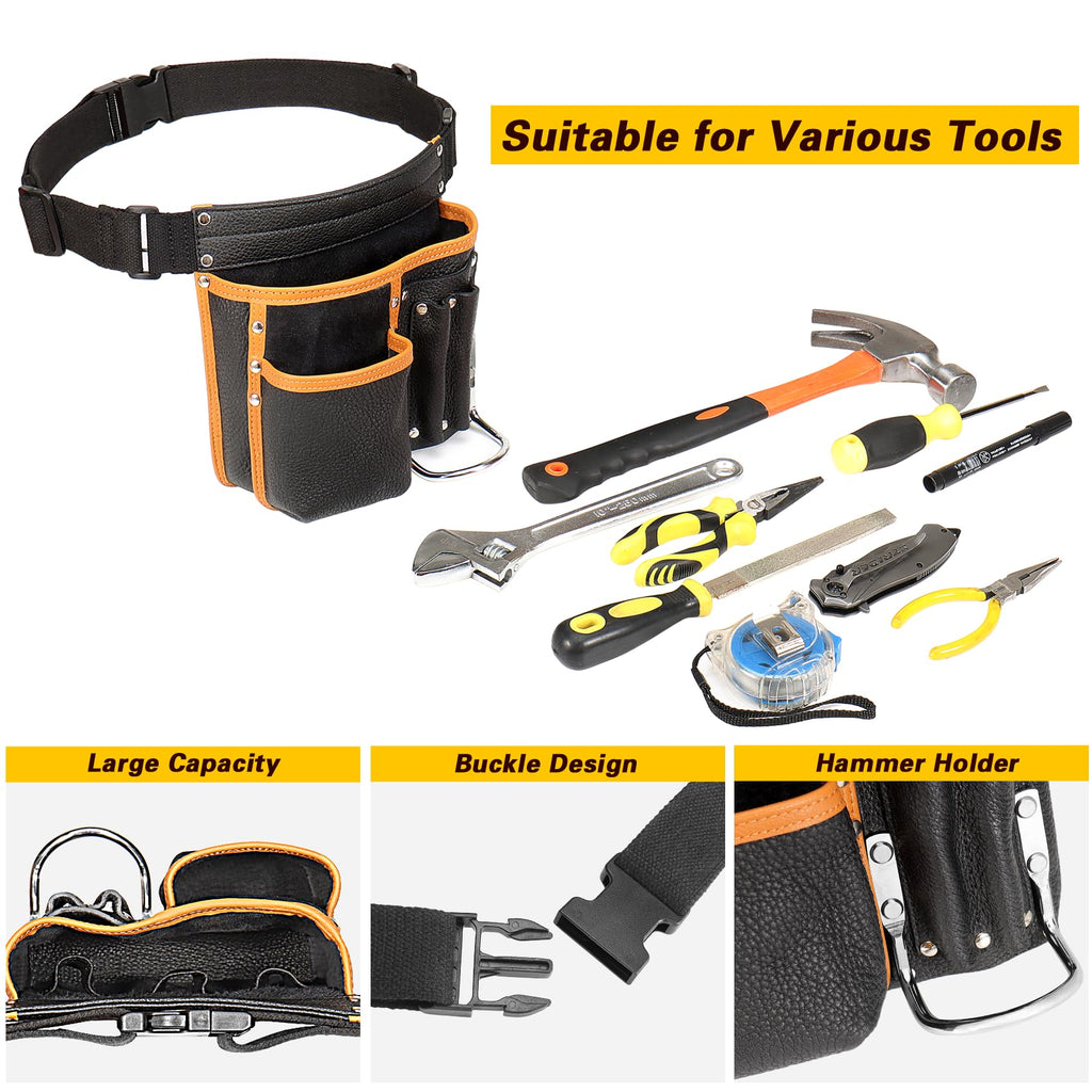 Genuine Leather Adjustable Tool Belt Pouch I6322