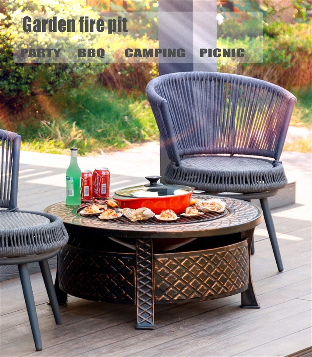 Wood-Burning Fire Pit Bowl with Spark Screen B41880