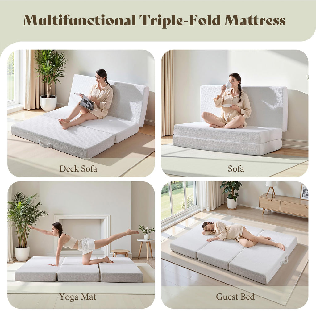 Queen Foldable Memory Foam Mattress with Cooling Gel Y304