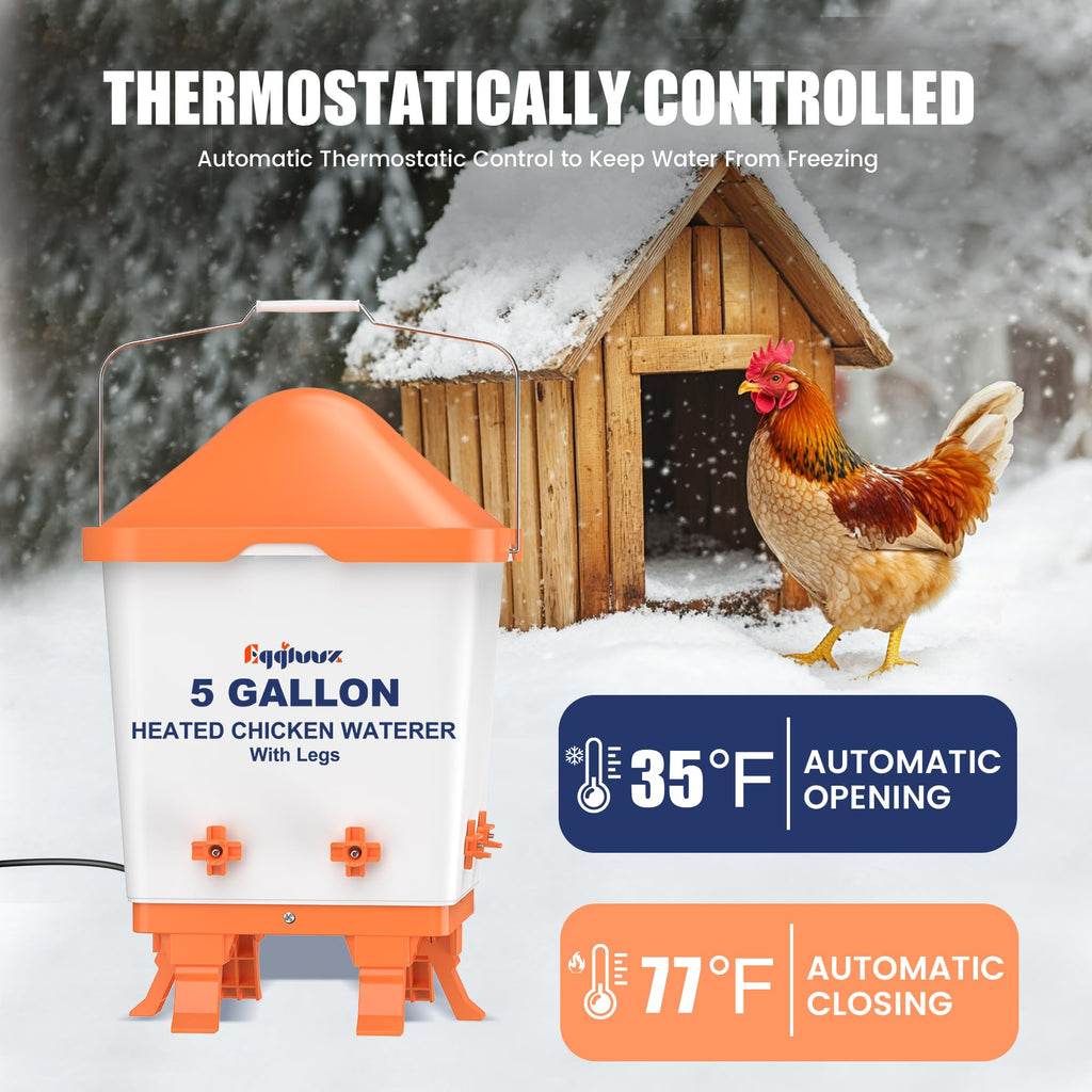 Heated Chicken Waterer 5 Gallon Thermostatically Controlled P7655