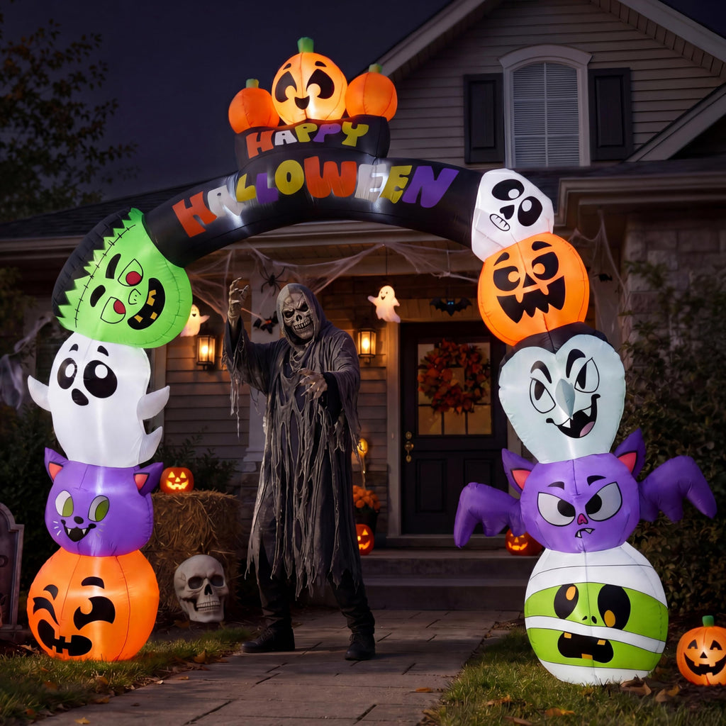 8 FT Halloween Inflatable Pumpkin Archway with LED Lights J4489