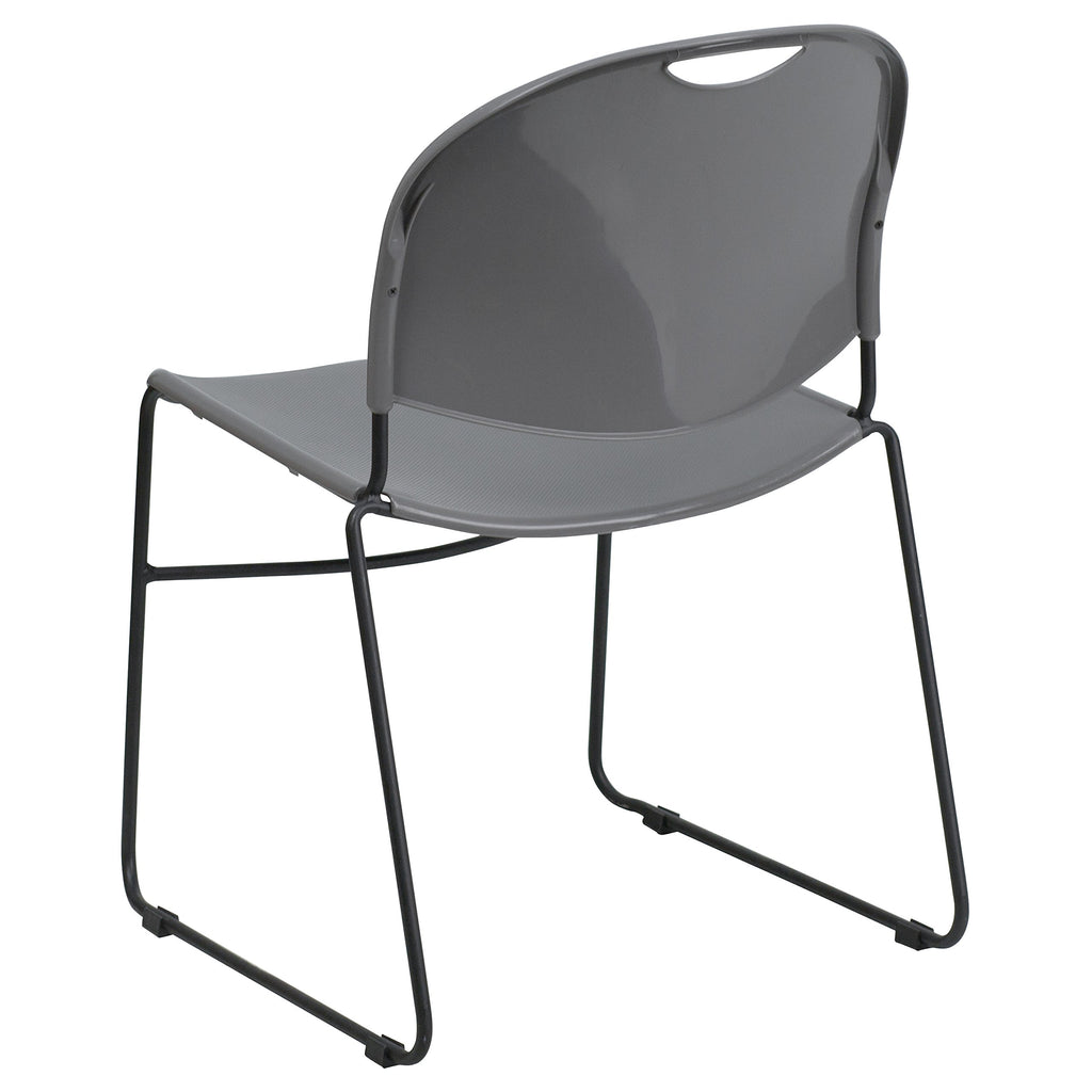 Gray 4 Pack Stack Chair with Black Frame J745