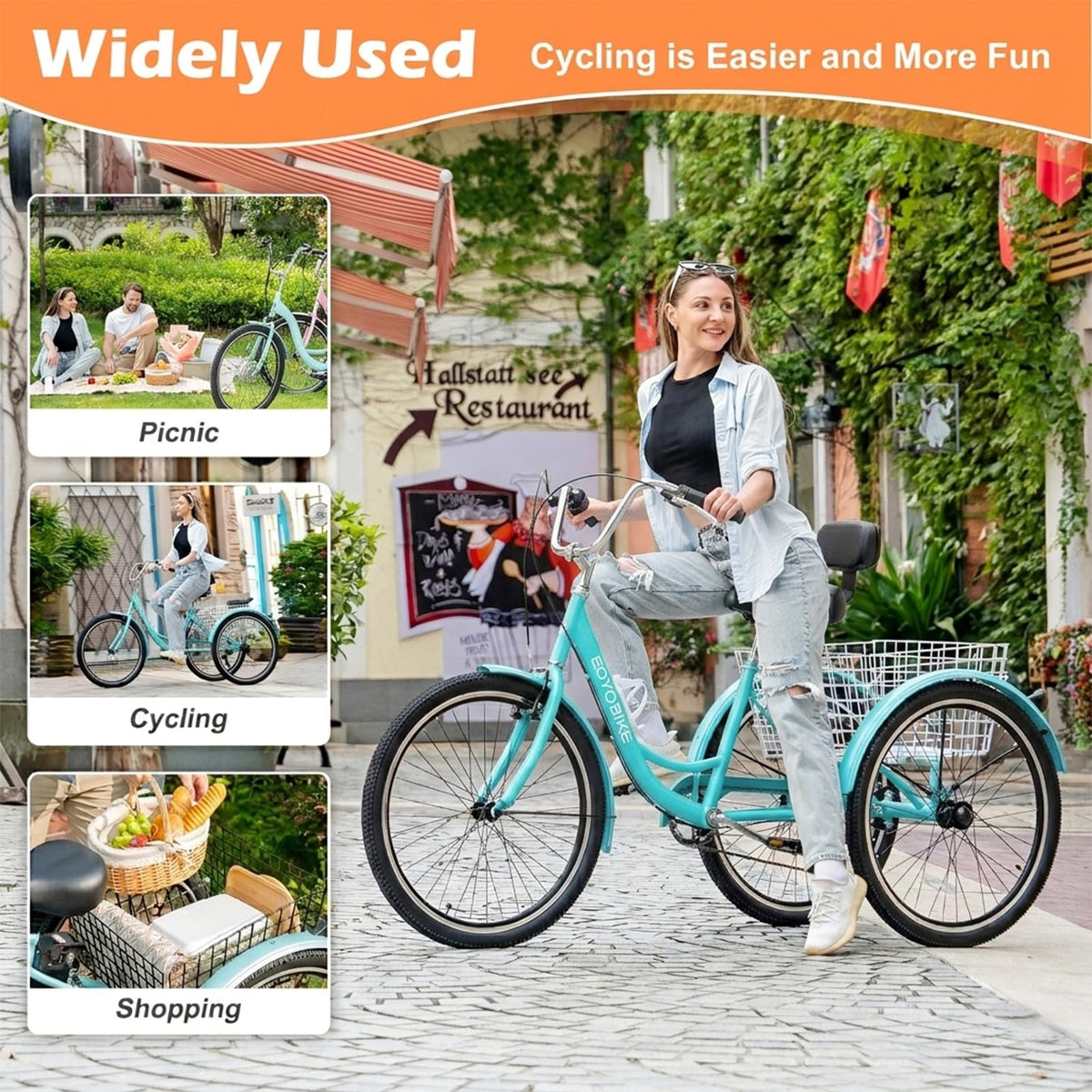 7 Speed 3 Wheel Bike with Basket E430