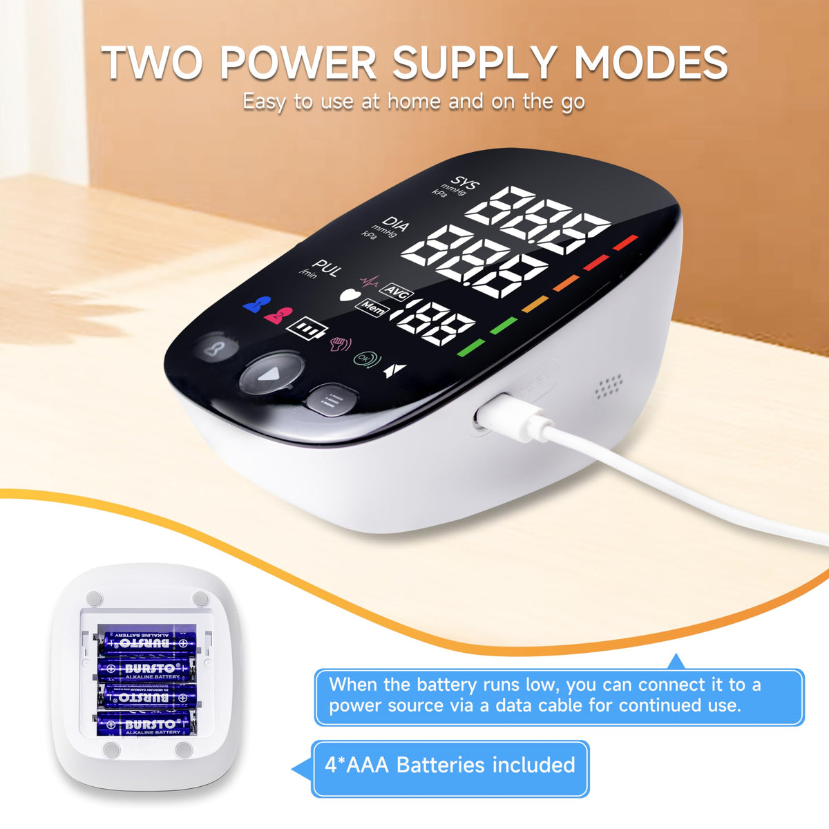 Upper Arm Blood Pressure Monitor with Adjustable Large Cuff P344134