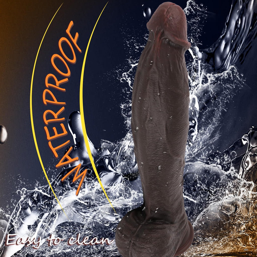 11.6 Inch Black Silicone Dildo M639938