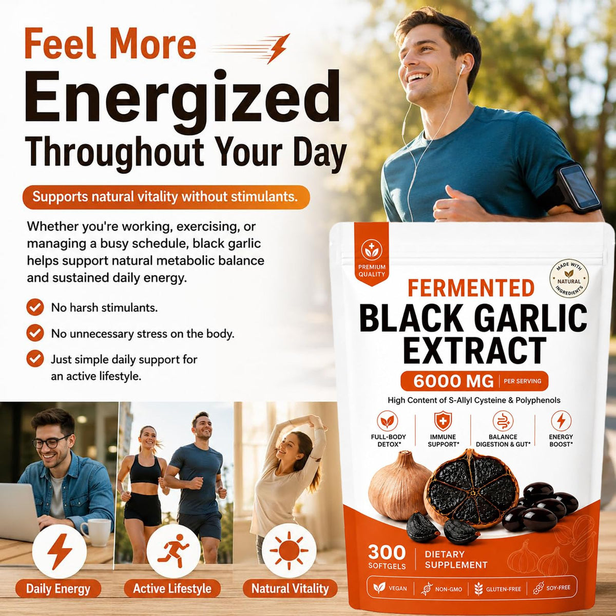 Black Garlic Extract Capsules, 300 Softgels P8144