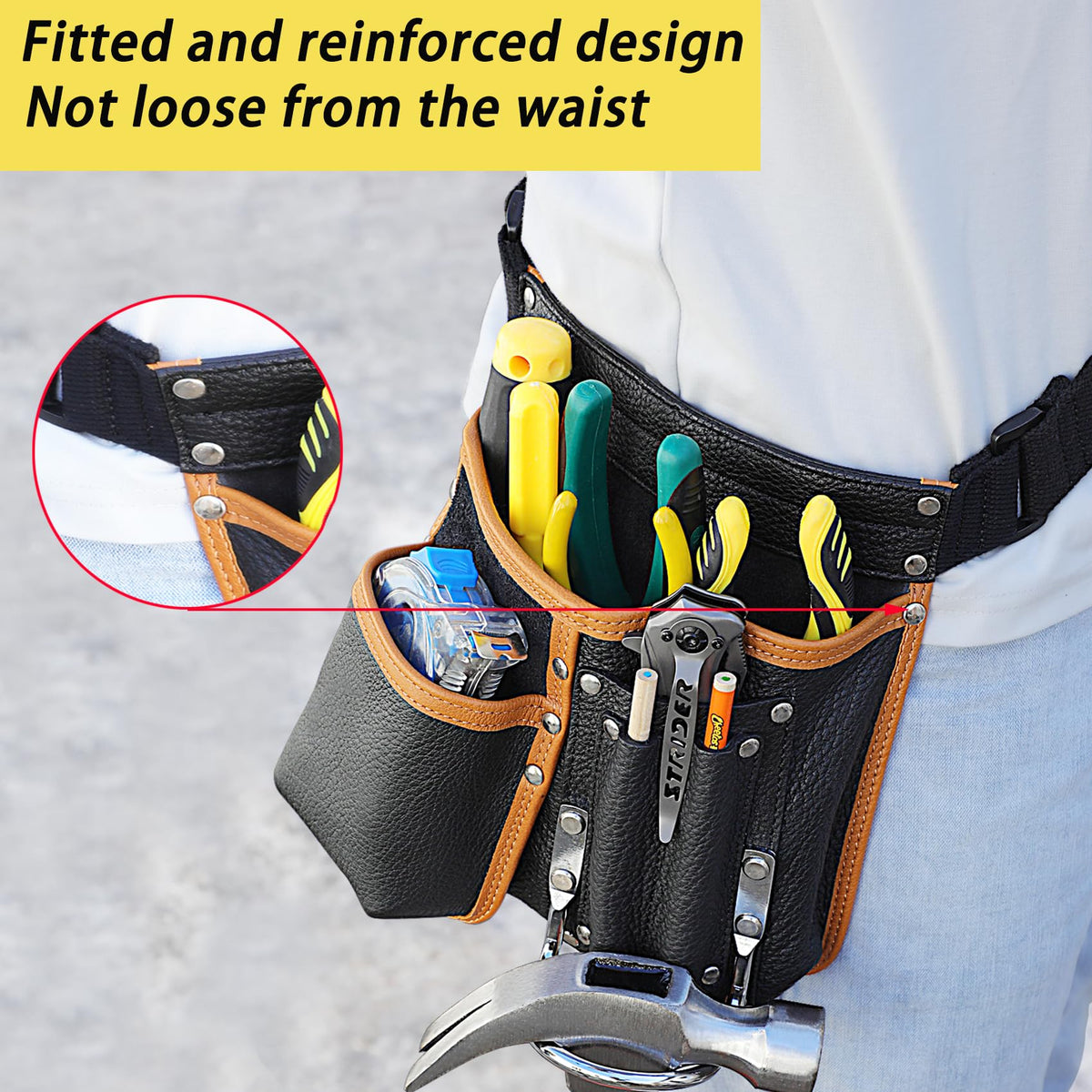 Genuine Leather Adjustable Tool Belt Pouch I6322