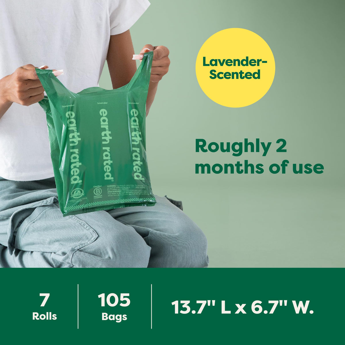 Dog Poop Bags 105 Easy Tie Handle Lavender L60677