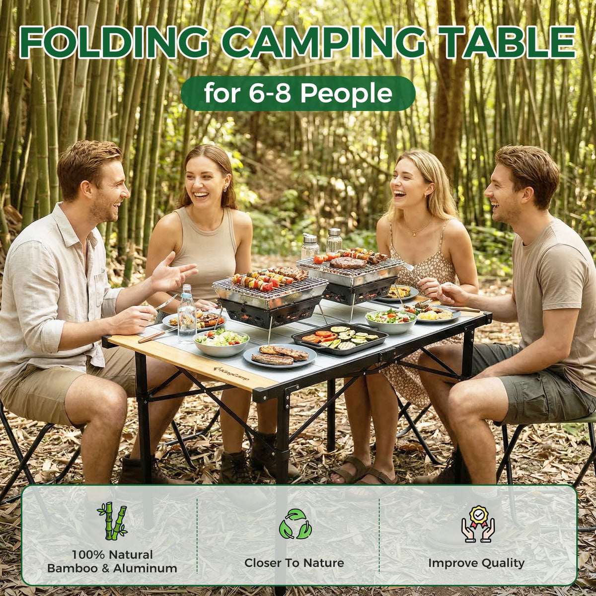 Bamboo Aluminum Camping Table L824981
