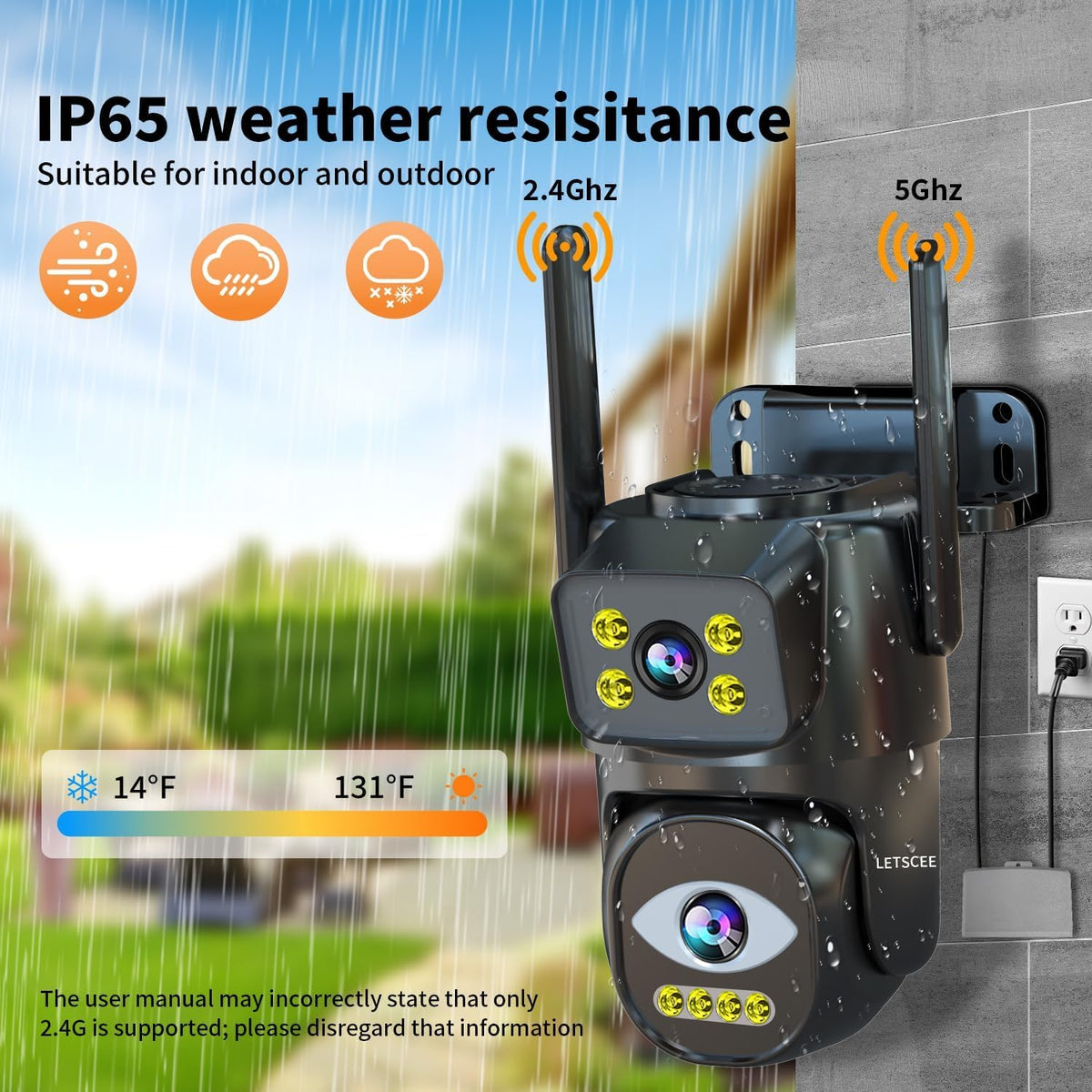 Dual Lens WiFi Security Camera Outdoor A131