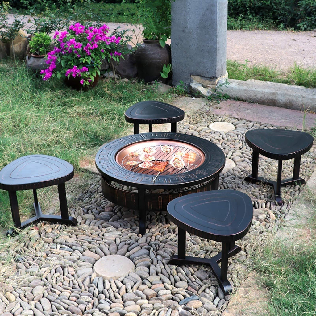 Wood-Burning Fire Pit Bowl with Spark Screen B41880