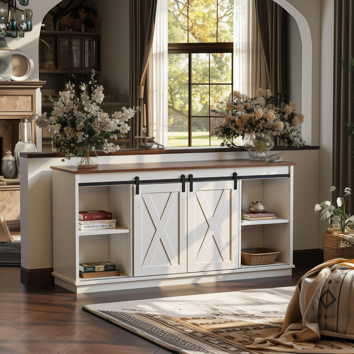 White 65 Inch Wood TV Stand E70815