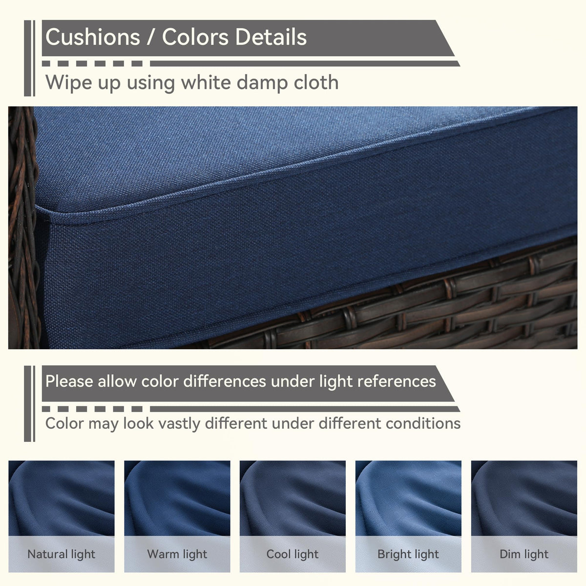 3-Seater Wicker Sofa with Removable Cushions J94760