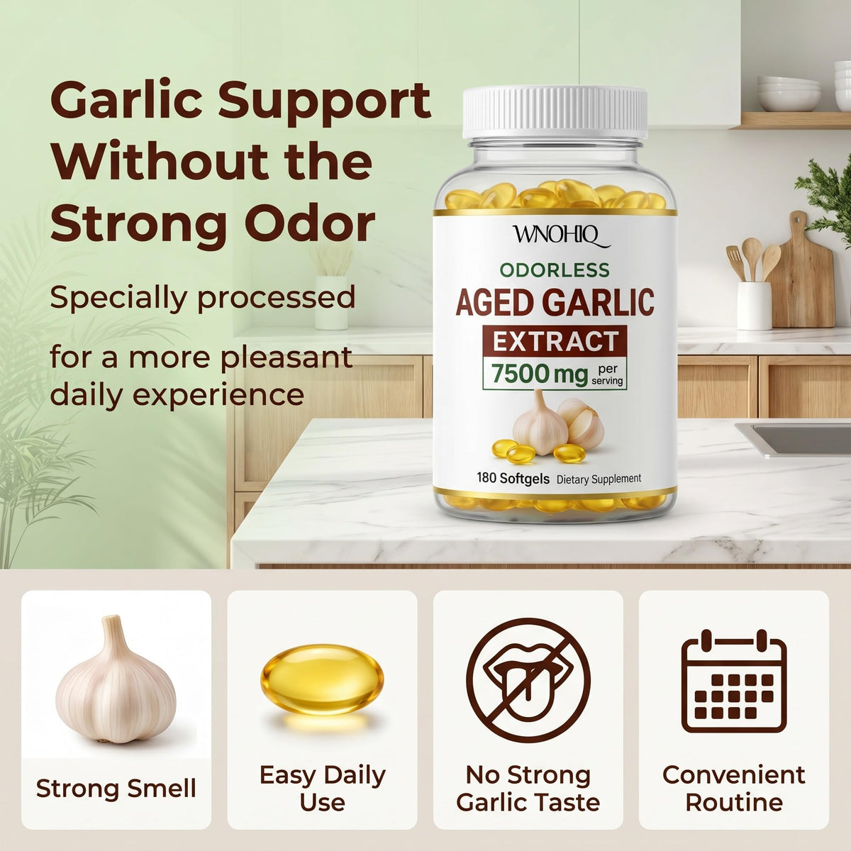 Aged Garlic Extract 360 Softgels Organic Non-GMO Gluten-Free H40703