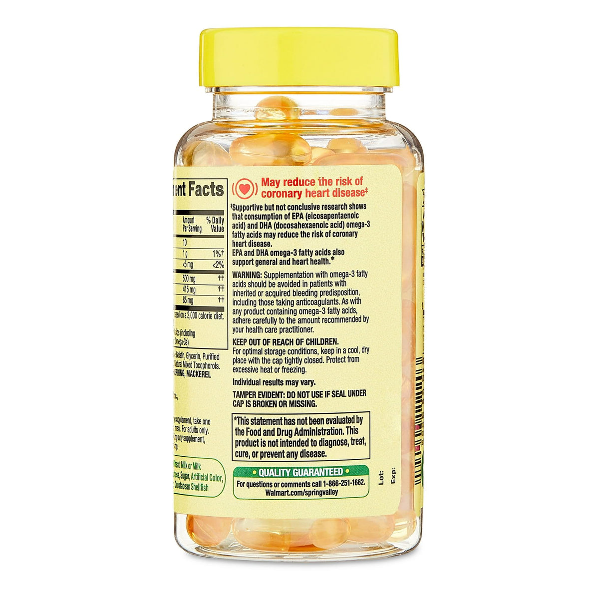 Omega 3 500mg Fish Oil Softgels 60 Count Y763