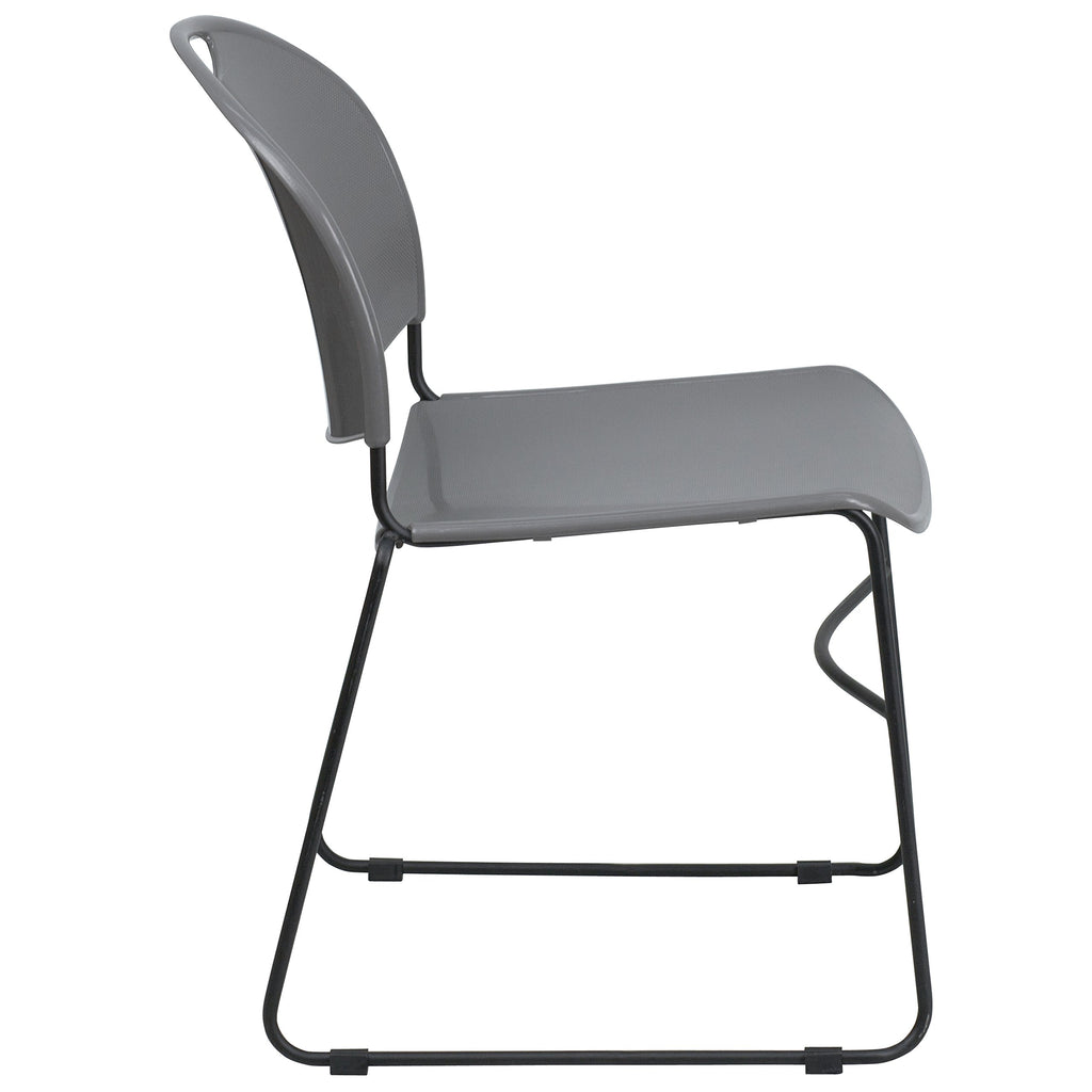 Gray 4 Pack Stack Chair with Black Frame J745
