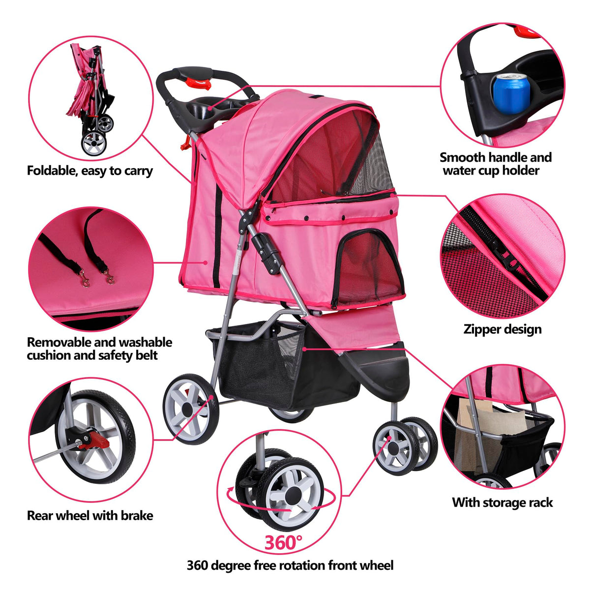 Foldable Pet Stroller W12028