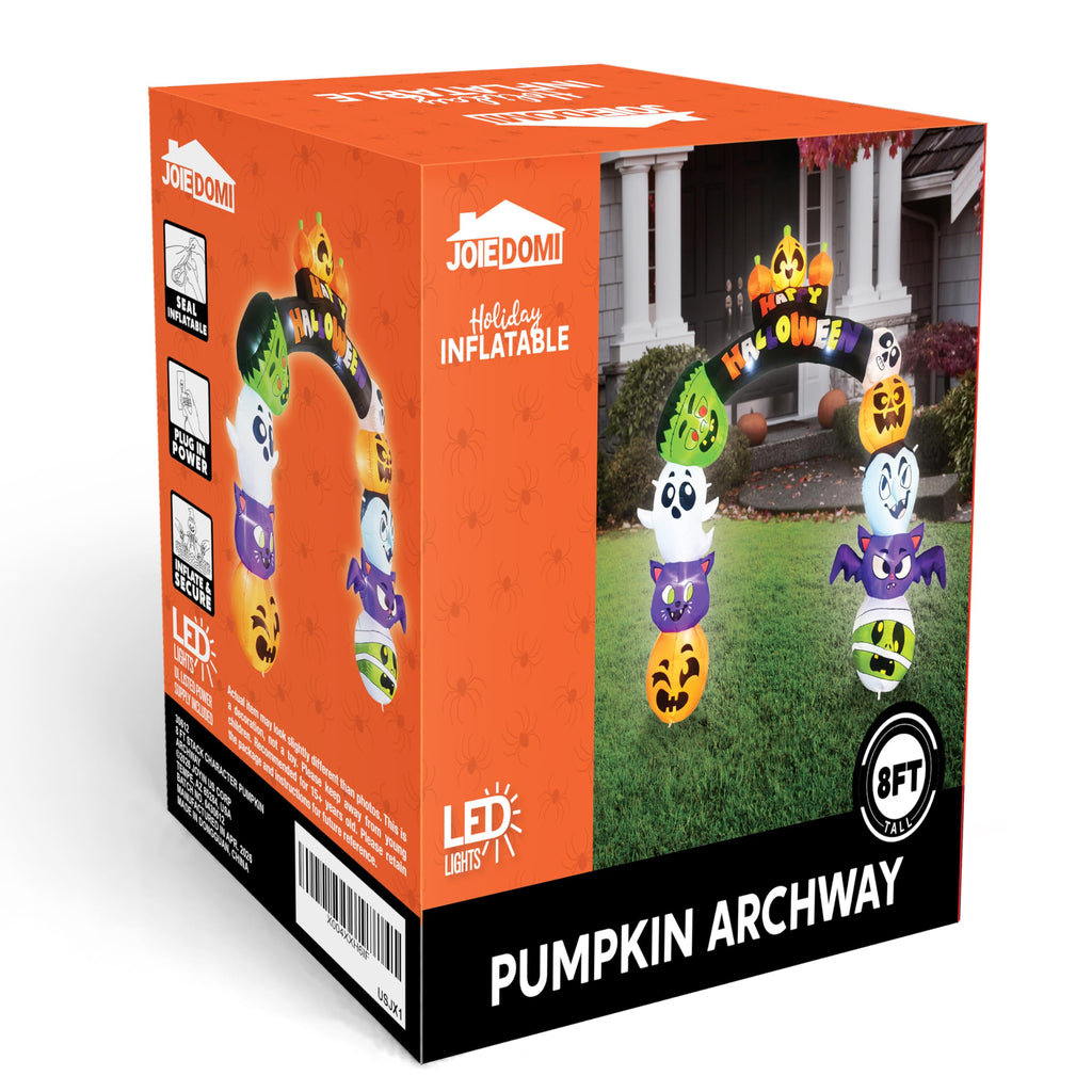 8 FT Halloween Inflatable Pumpkin Archway with LED Lights J4489