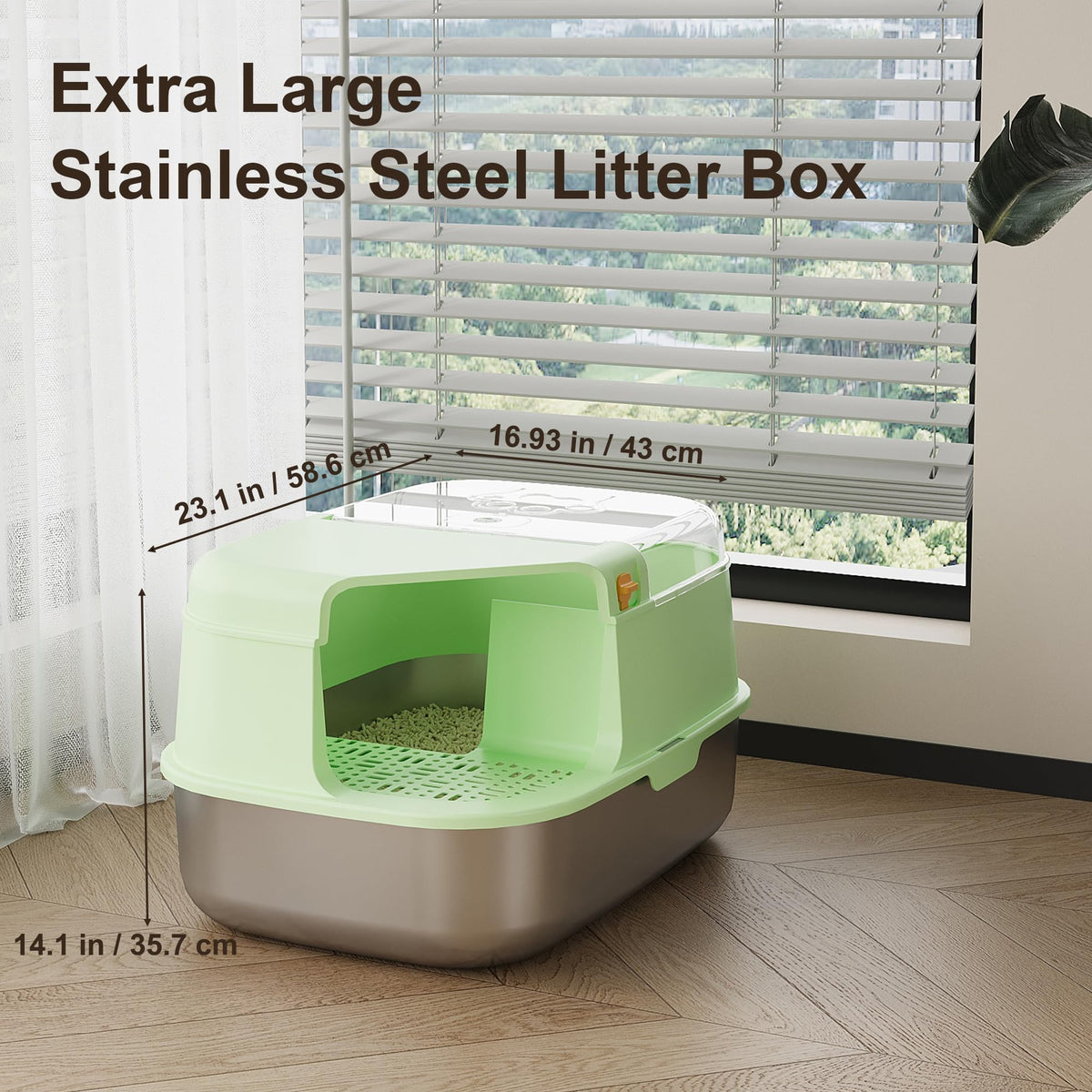 3-in-1 Convertible Cat Litter Box with Litter Trapping Grid W839