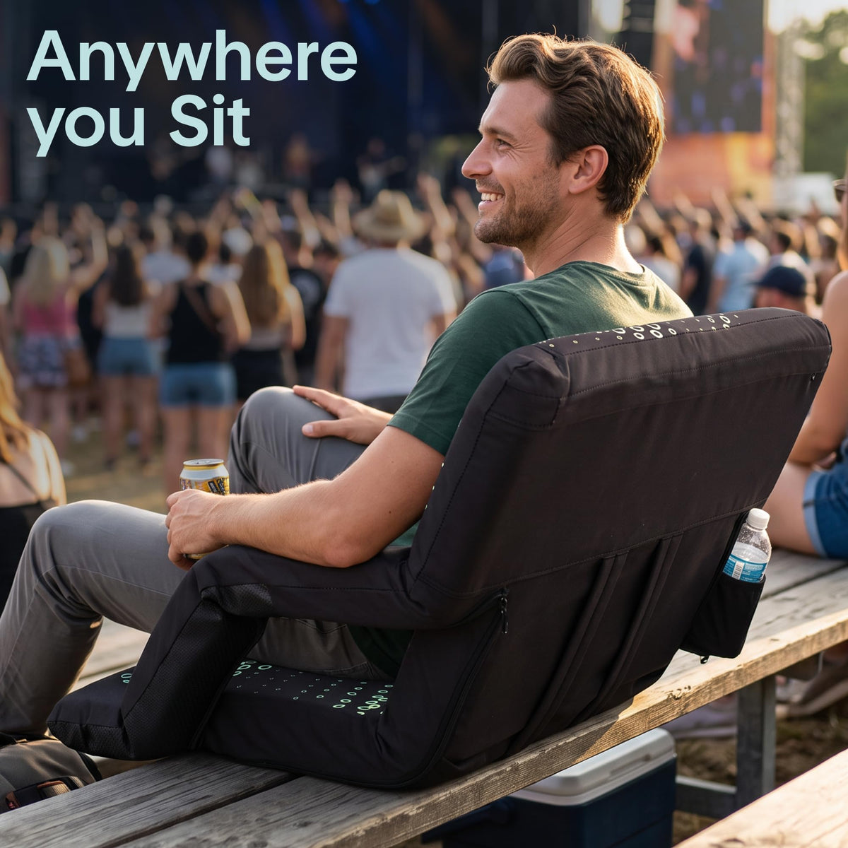 Blue Padded Stadium Seat with Back Support D699274