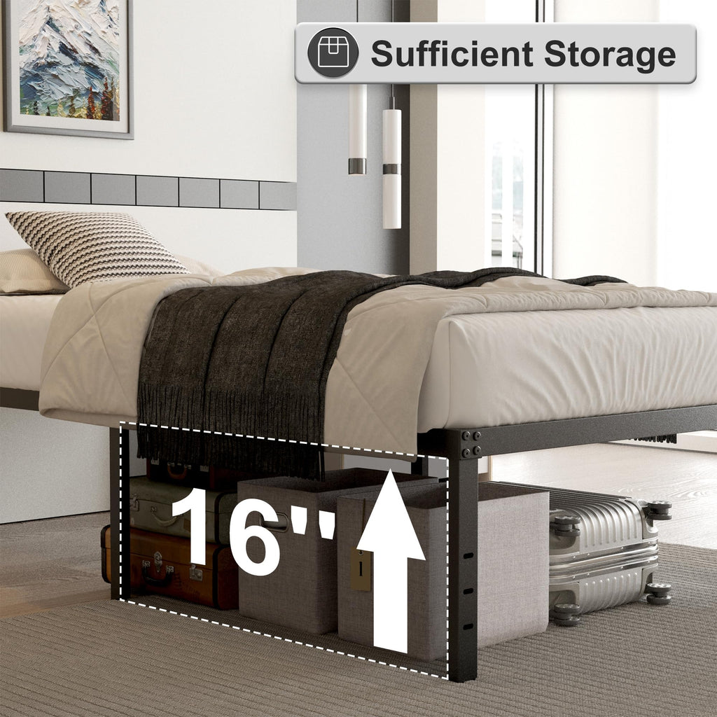 18 Inch Queen Size Metal Bed Frame T150