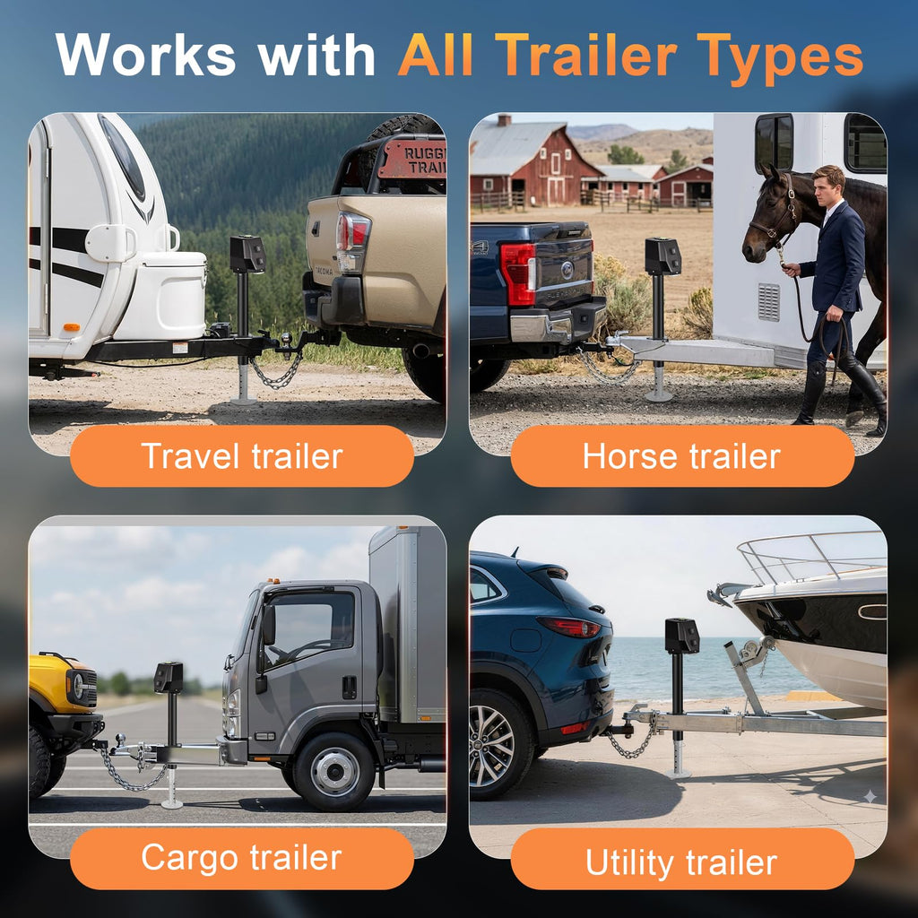 Waterproof Electric Trailer Jack with Built-in Spirit Level M392