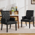 Black PU Leather Dining Chair with Arms W629