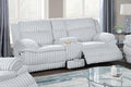 Light Gray Corduroy Reclining Loveseat with Console and Drawer Storage U18520