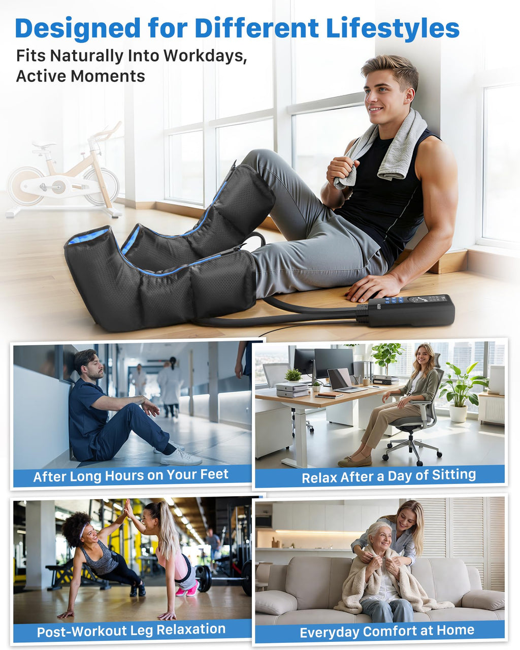 Air Compression Leg Massager with Heat C5603